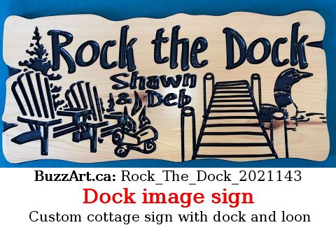 Custom cottage sign with dock and loon